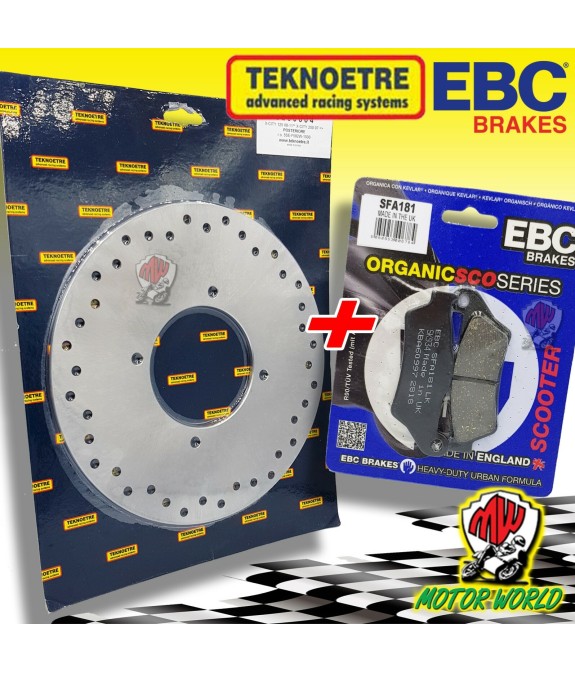 KIT DISCO + PASTIGLIE FRENO POSTERIORI YAMAHA XC VERSITY 300 2005 2006