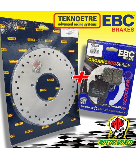 KIT DISCO + PASTIGLIE FRENO POSTERIORI YAMAHA VP X-CITY 250 2010 2011 2012 2013
