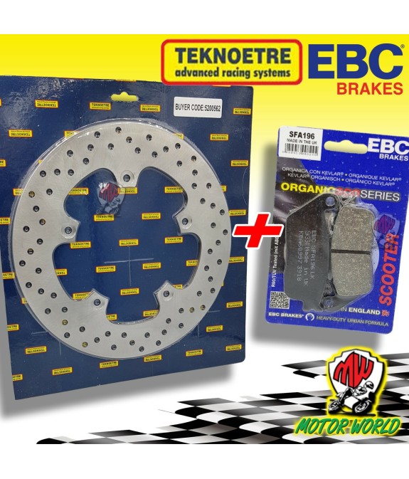 KIT DISCO + PASTIGLIE FRENO ANTERIORI YAMAHA X-MAX X MAX 250 2013 2014 2015 2016