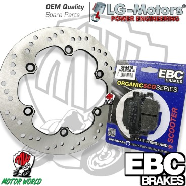 KIT DISCO + PASTIGLIE FRENO POSTERIORE HONDA SH 300 I ABS 2012 2013 2014