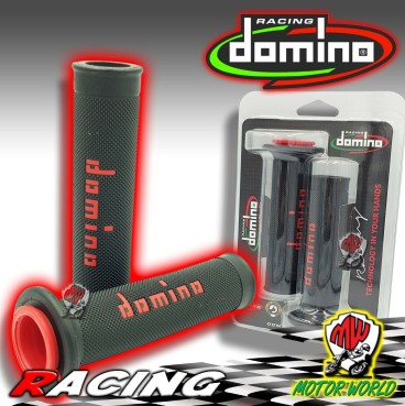 COPPIA MANOPOLE SUPER SOFT NERE / ROSSO DOMINO 126 MM RACING DUCATI MONSTER 900