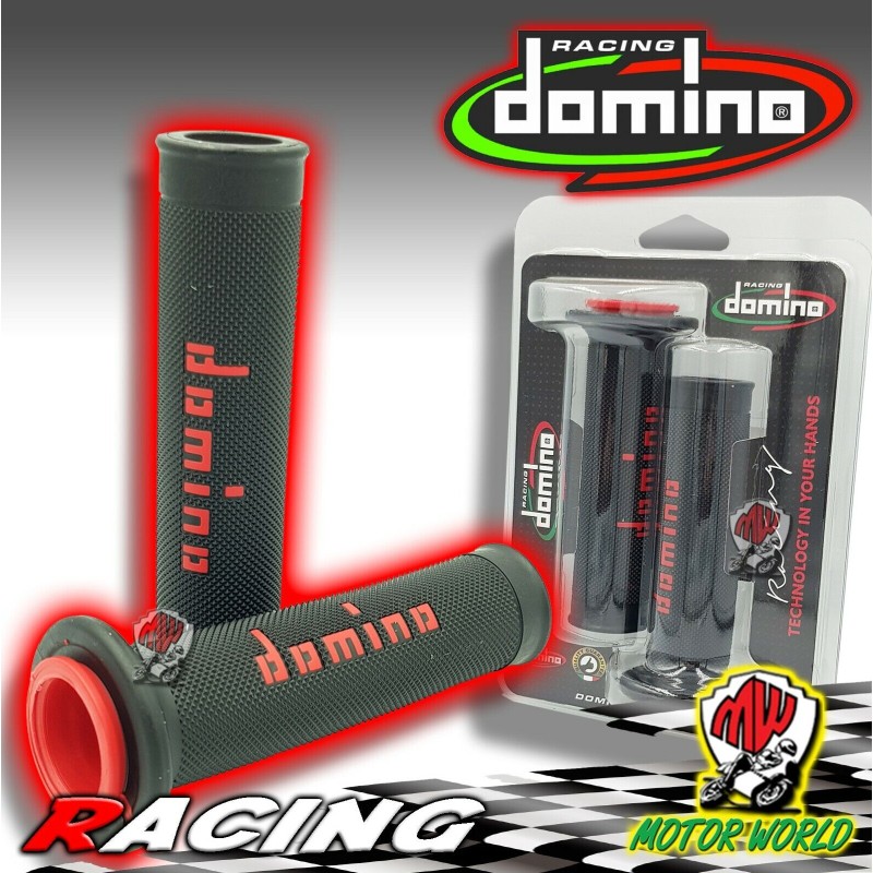 COPPIA MANOPOLE SUPER SOFT NERE / ROSSO DOMINO 126 MM RACING DUCATI MONSTER 900