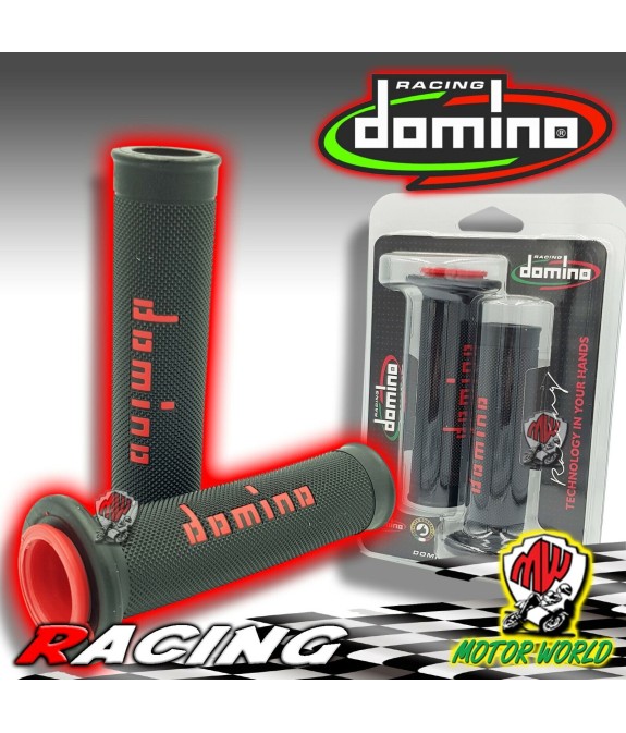 COPPIA MANOPOLE SUPER SOFT NERE / ROSSO DOMINO 126 MM RACING DUCATI MONSTER 900