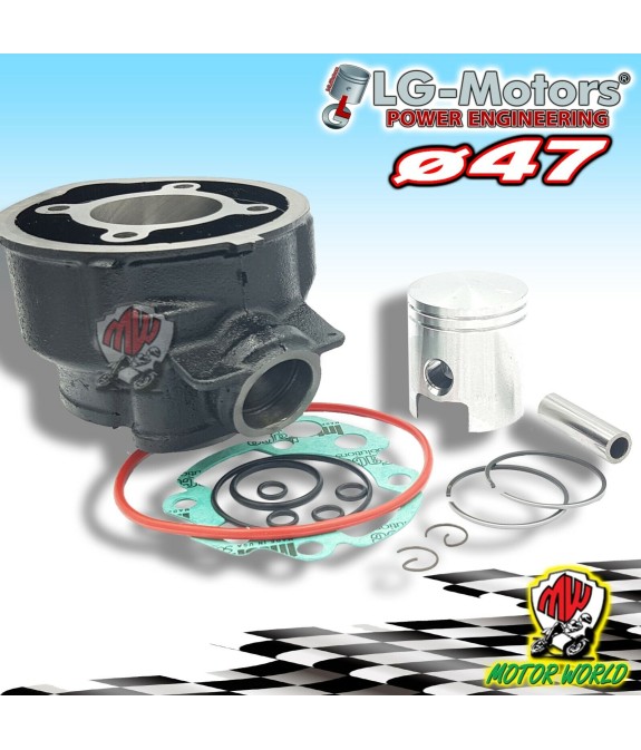 GRUPPO TERMICO CILINDRO PISTONE ø47 - 70cc MOTORE YAMAHA TZR 50 2T LC AM 6