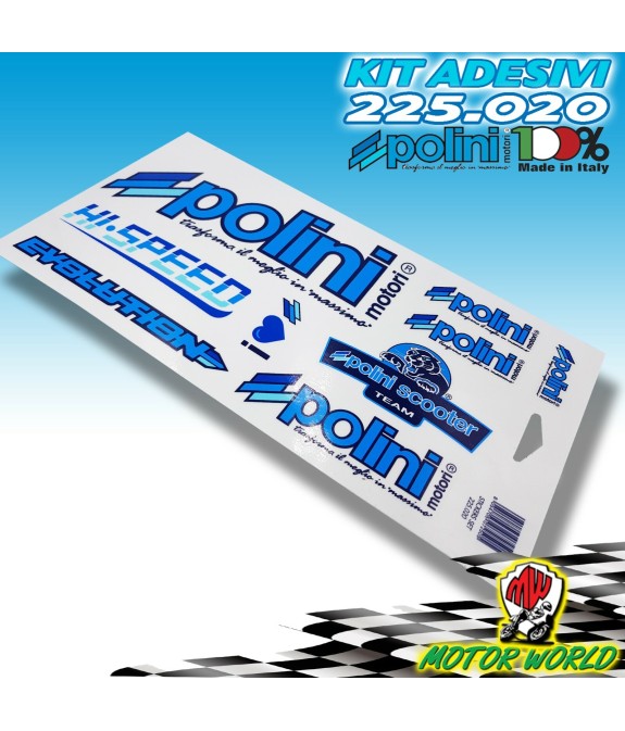 Adesivi - Stickers Team Polini Scooter con contorno blu - 225.020