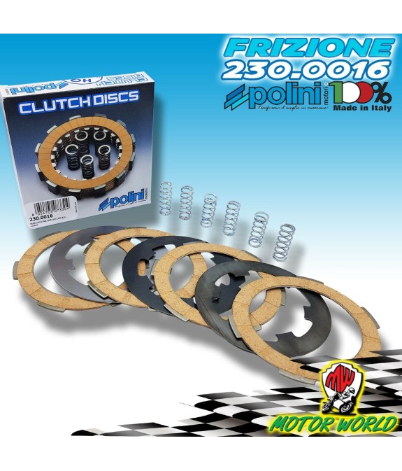 KIT SERIE 4 DISCHI FRIZIONE POLINI (6 Molle) PIAGGIO APE 50 2013 2014 2015 2016