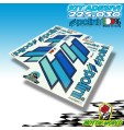 225.030 - POLINI STICKERS TEAM POLINI SCOOTER DX-SX CONTORNO BLU - 225030