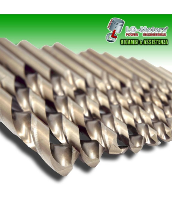 KIT SERIE PUNTE PER FERRO ACCIAIO RETTIFICATE HSS-R DIN 338 5% COBALTO DA 1 A 10