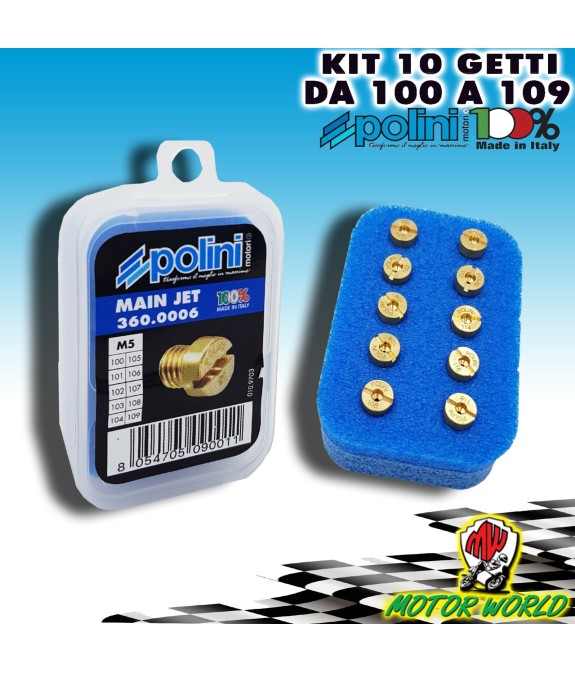 Kit 10 getti massimo POLINI x Dellorto 5mm da 100 a 109