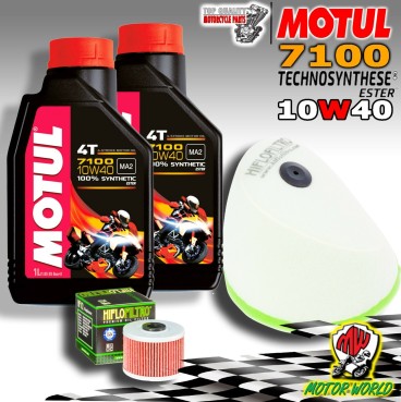 KIT TAGLIANDO 2 LT MOTUL 7100 10W40 + FILTRO ARIA OLIO KAWASAKI KX 450 F 2015
