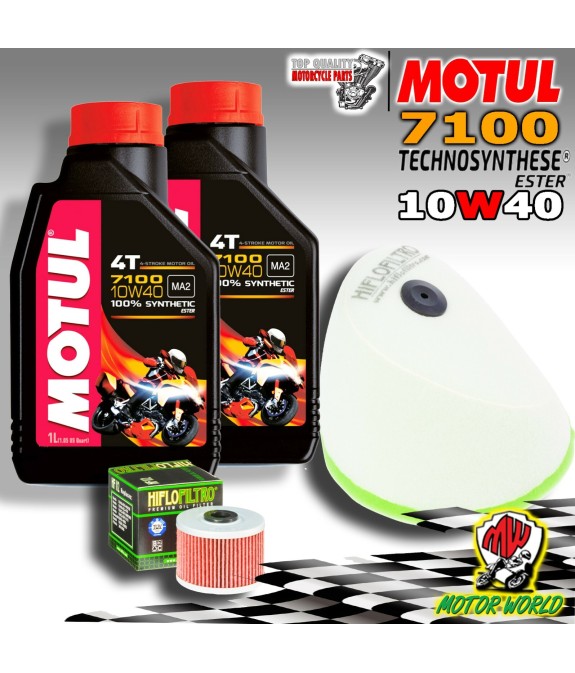 KIT TAGLIANDO 2 LT MOTUL 7100 10W40 + FILTRO ARIA OLIO KAWASAKI KX 450 F 2015