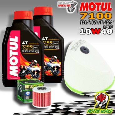KIT TAGLIANDO 2 LT MOTUL 7100 10W40 + FILTRO ARIA OLIO KAWASAKI KX 250 F 2016