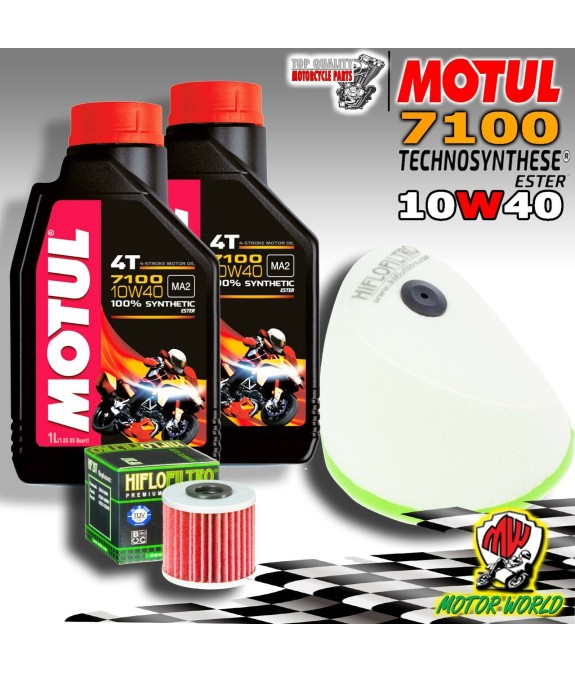 KIT TAGLIANDO 2 LT MOTUL 7100 10W40 + FILTRO ARIA OLIO KAWASAKI KX 250 F 2016