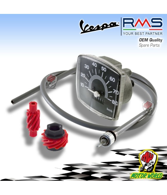 GRUPPO COMPLETO CONTACHILOMETRI + KIT FILO E ROCCHETTI PIAGGIO VESPA 50 SPECIAL