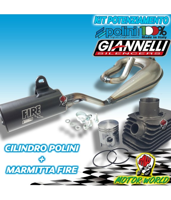 PIAGGIO CIAO 50 KIT CILINDRO MODIFICA 70CC ø43 SP.12 + MARMITTA GIANNELLI FIRE