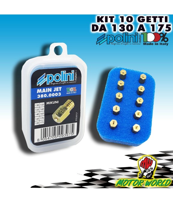 POLINI SET 10 GETTI MASSIMO CARBURATORE MIKUNI 130-175