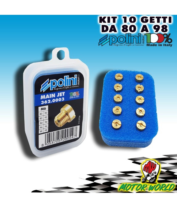 KIT SET10 GETTI POLINI 3620003 GETTO DELL'ORTO 6M 80-98