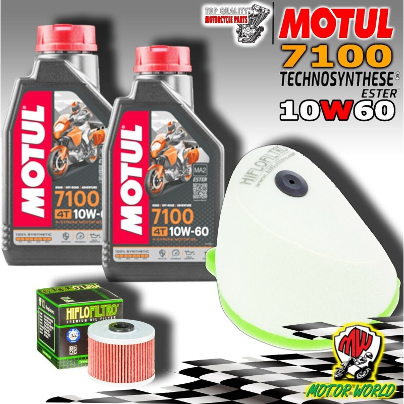 KIT TAGLIANDO 2 LT MOTUL 7100 10W60 + FILTRO ARIA OLIO KAWASAKI KX 450 F 2015