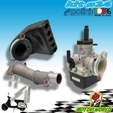 CARBURATORE DELL'ORTO PHBL 24 AS FILTRO ARIA COLLETTORE VESPA 50 SPECIAL L N R