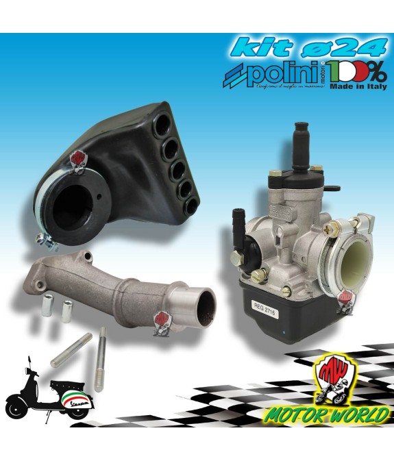 CARBURATORE DELL'ORTO PHBL 24 AS FILTRO ARIA COLLETTORE VESPA 50 SPECIAL L N R