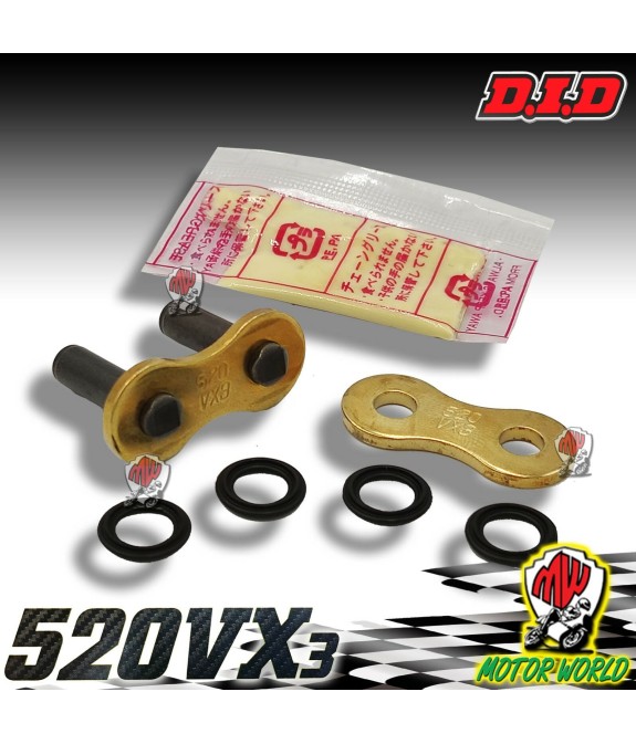 FALSA MAGLIA DI GIUNZIONE CHIUSURA UNIVERSALE CATENA 520 DID O-RING ORO RIBADIRE