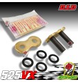 FALSA MAGLIA GIUNZIONE CHIUSURA UNIVERSALE CATENA 525 DID O-RING ORO A RIBADIRE