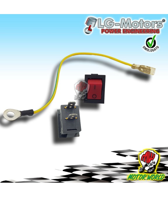 KIT PULSANTE BOTTONE + CAVO ON OFF START STOP PER MOTOSEGA DA 25 CC 2500