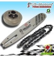 KIT CAMPANA TRASMISSIONE 3/8'' BARRA CATENA 40 DENTI MOTOSEGA 25 2500 POTATURA