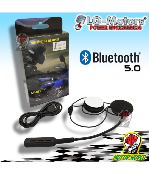 CUFFIA AURICOLARE HELMET BLUETOOTH 5.0 HEADSET PER CASCO INTERNO MOTO