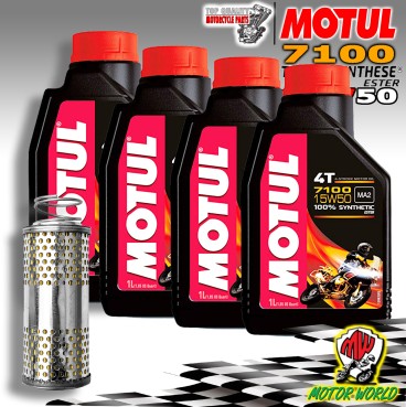 KIT TAGLIANDO 4L OLIO MOTUL 7100 15W50 MOTO GUZZI V9 Roamer 850 2019 2020
