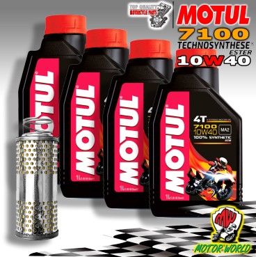KIT TAGLIANDO 4L OLIO MOTUL 7100 10W40 MOTO GUZZI Nevada / Nevada Club 350 1991
