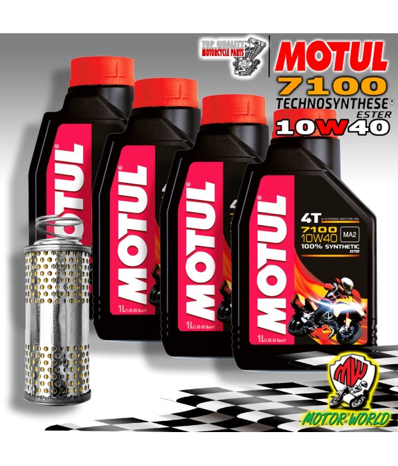KIT TAGLIANDO 4L OLIO MOTUL 7100 10W40 MOTO GUZZI Nevada / Nevada Club 350 1991