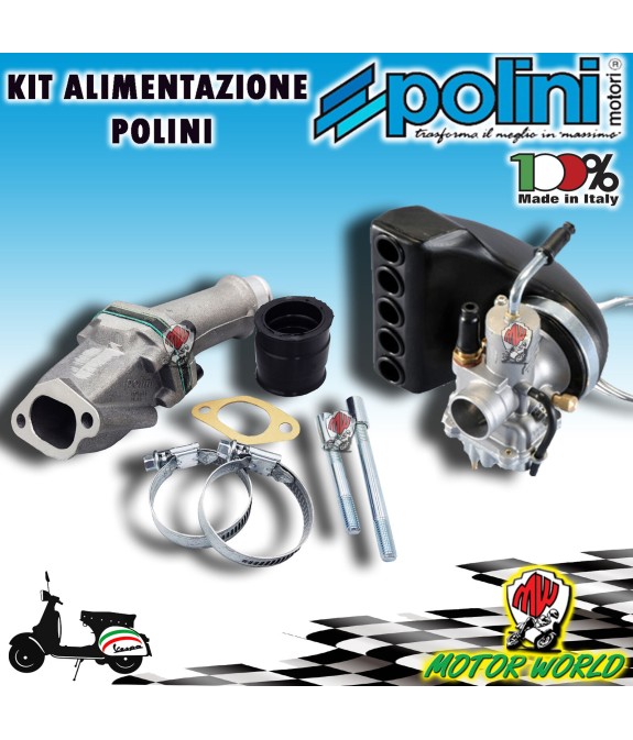 KIT ALIMENTAZIONE CARBURATORE POLINI CP ø24 + COLLETTORE LAMELLARE VESPA