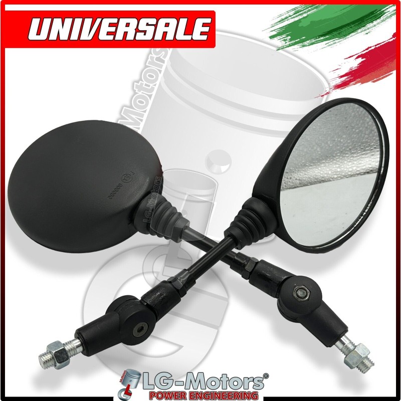 COPPIA SPECCHI RETROVISORI MOTO ENDURO RECLINABILI M8 / M10