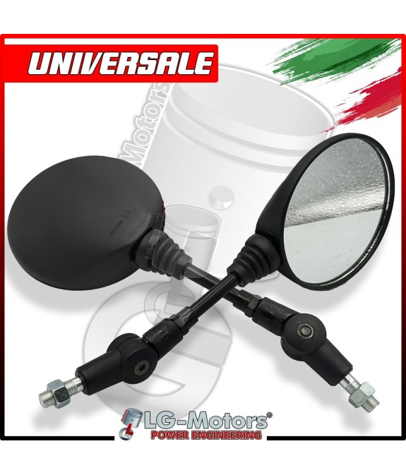 COPPIA SPECCHI RETROVISORI MOTO ENDURO RECLINABILI M8 / M10