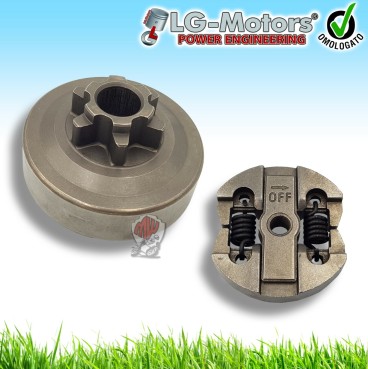 KIT CAMPANA + FRIZIONE 3/8'' TRE OTTAVI MOTOSEGA 25 CC 2500 POTATURA CINESE