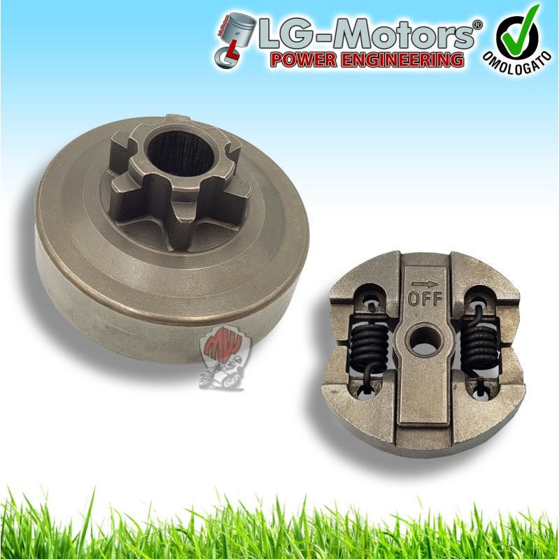 KIT CAMPANA + FRIZIONE 3/8'' TRE OTTAVI MOTOSEGA 25 CC 2500 POTATURA CINESE
