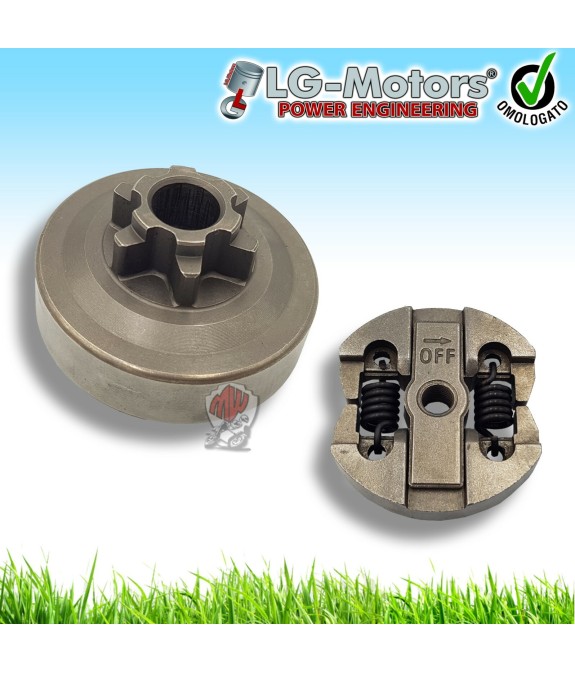KIT CAMPANA + FRIZIONE 3/8'' TRE OTTAVI MOTOSEGA 25 CC 2500 POTATURA CINESE