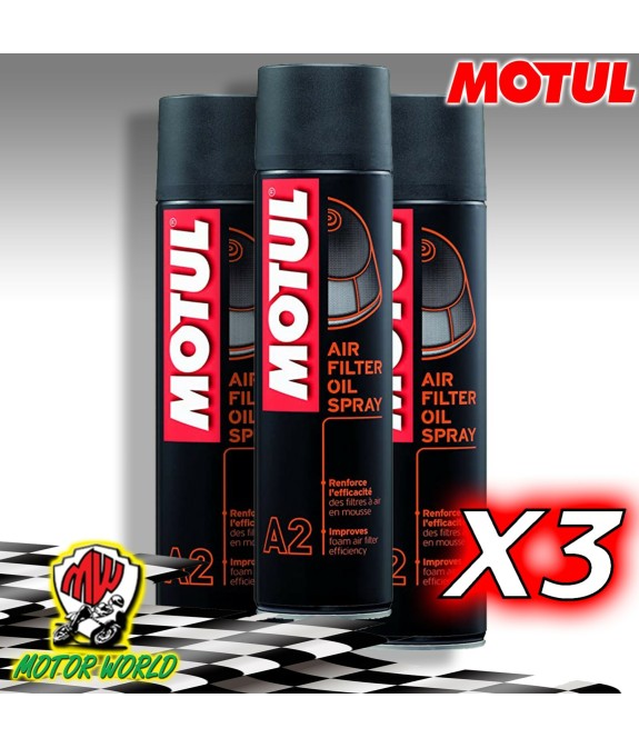 3X MOTUL A2 OLIO SPRAY LUBRIFICAZIONE FILTRO ARIA per MOTO CROSS MOTOCROSS