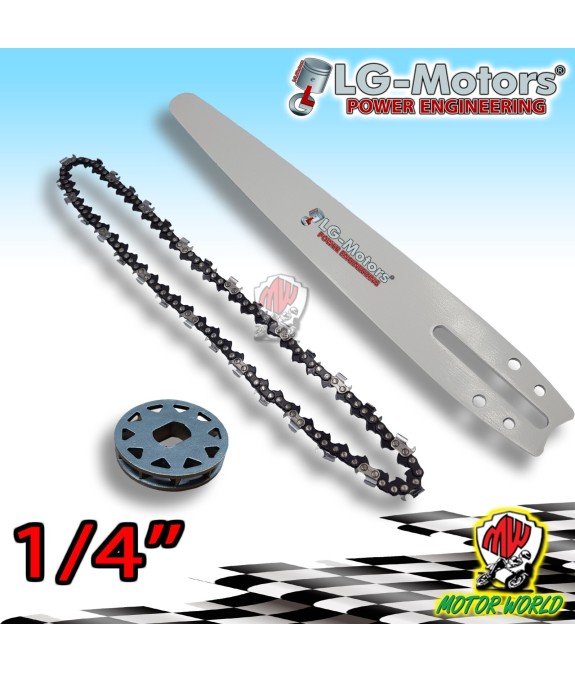 KIT BARRA CATENA INGRANAGGIO POTATORE TELESCOPICO DECESPUGLIATORE CARVING 1/4''