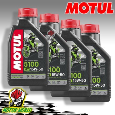 KIT TAGLIANDO OLIO MOTORE 4 TEMPI MOTUL 5100 15 W 50 TECHNOSYNTESE 4 LITRI