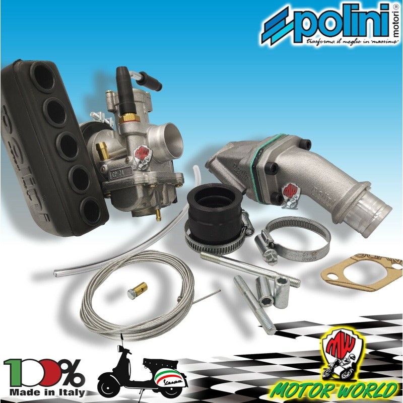 CARBURATORE POLINI CP D.24 VESPA 50 SPECIAL PRIMAVERA CON FILTRO E COLLETTORE