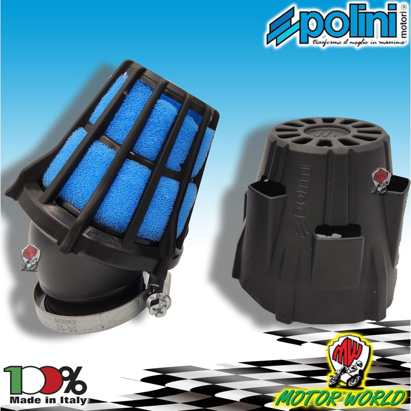 203.0091 FILTRO ARIA A FUNGO BLUE AIR BOX POLINI CARBURATORI PHBG 15 17.5 19 21