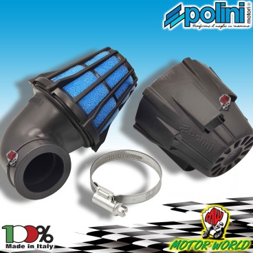 Polini Filtro Aria a Cono 203.0093 Air Box D. 32 Inclinato a 90° Nero Universale