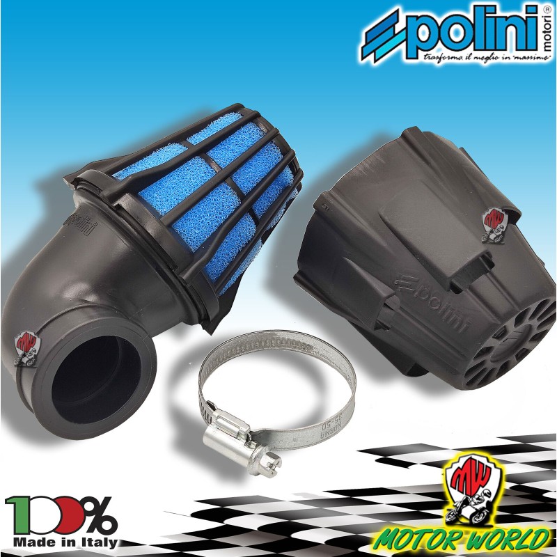 Polini Filtro Aria a Cono 203.0093 Air Box D. 32 Inclinato a 90° Nero Universale
