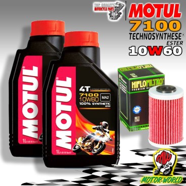 KIT TAGLIANDO MOTUL 7100 10W60 2 LITRI + FILTRO Polaris ATV  450 Outlaw S 2009