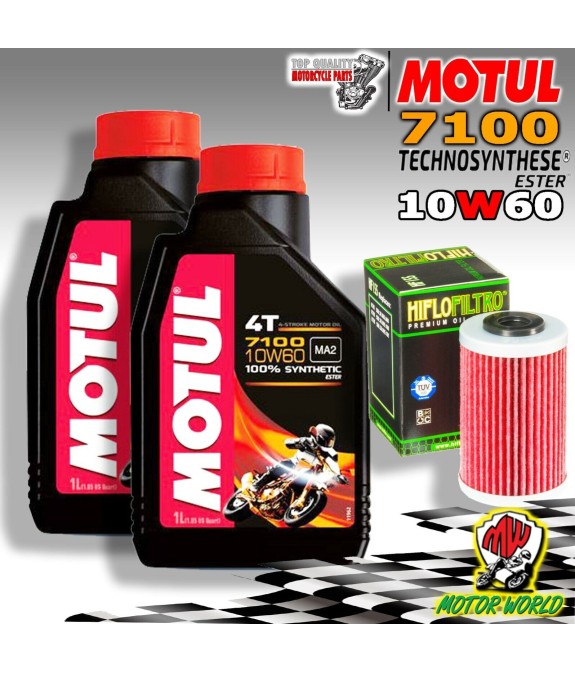 KIT TAGLIANDO MOTUL 7100 10W60 2 LITRI + FILTRO Polaris ATV  450 Outlaw S 2009
