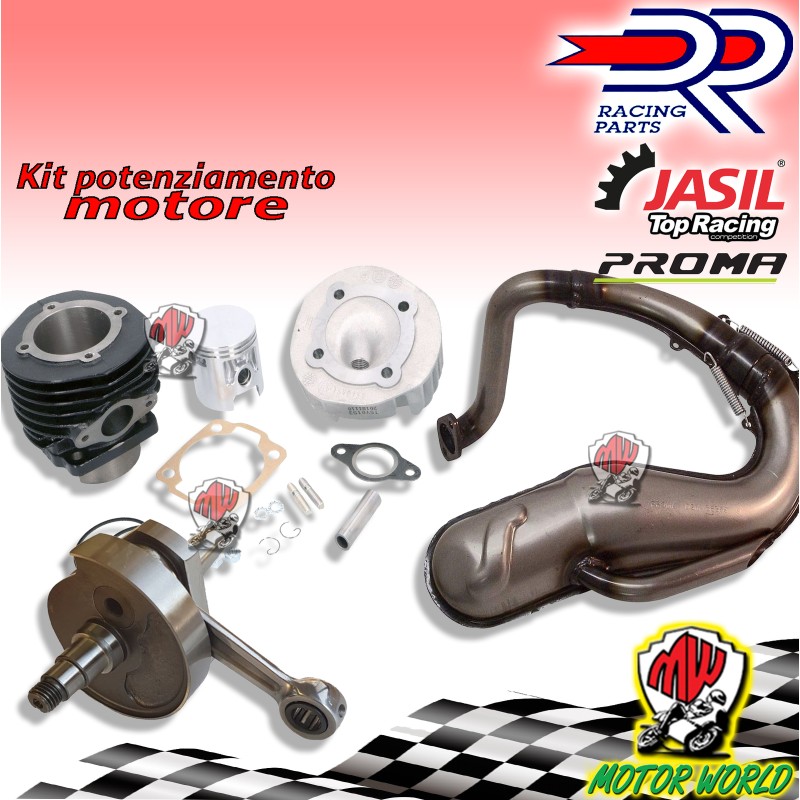 KIT MOTORE 102cc CILINDRO DR D. 55 ALBERO JASIL MARMITTA PROMA VESPA PK 50 S