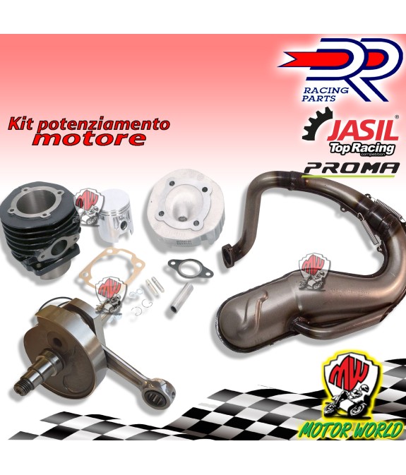 KIT MOTORE 102cc CILINDRO DR D. 55 ALBERO JASIL MARMITTA PROMA VESPA PK 50 S