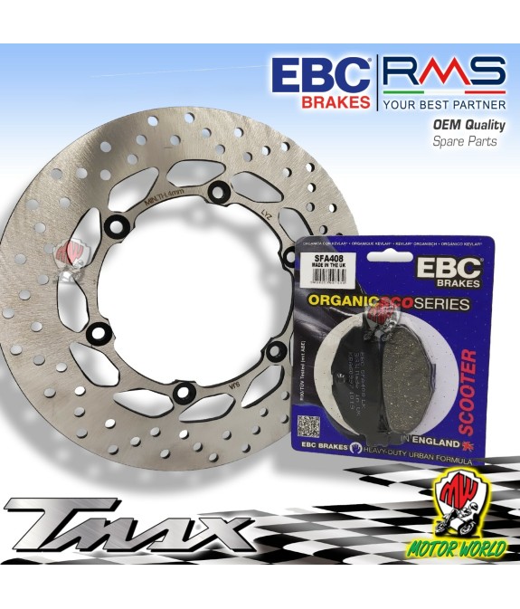 KIT DISCO FRENO POSTERIORE + PASTIGLIE EBC YAMAHA T-MAX 500 ABS 2010 2011 2012